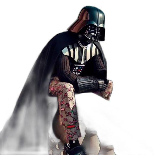 concept art, comic book art, photorealistic, fantasy art, darth, vader, dressed, uniquely transparent PNG cut-out