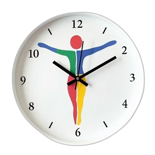 staff, 3d render, white, analog, wall, clock, colorful, human transparent PNG cut-out