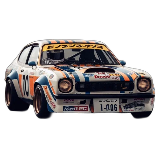 car, animal, photorealistic, concept art, vintage, racing, 1970s, 1980s transparent PNG cut-out