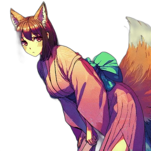 staff, dress, creature, animal, concept art, anime, fantasy art, pixel art transparent PNG cut-out