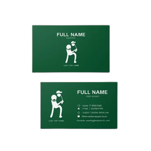 first, image, displays, business, card, green, background, white transparent PNG cut-out
