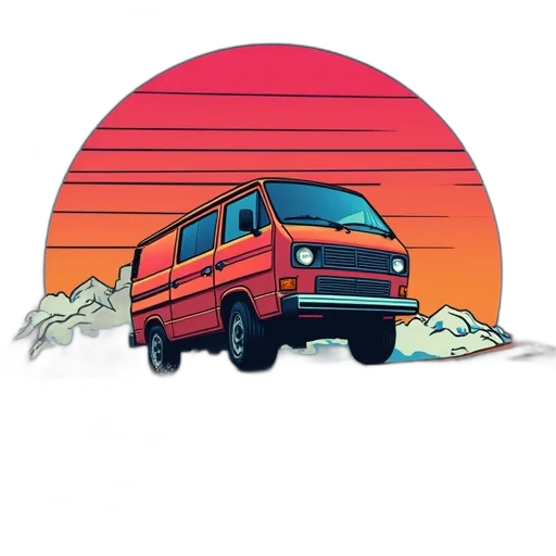 car, weapon, concept art, vaporwave transparent PNG cut-out