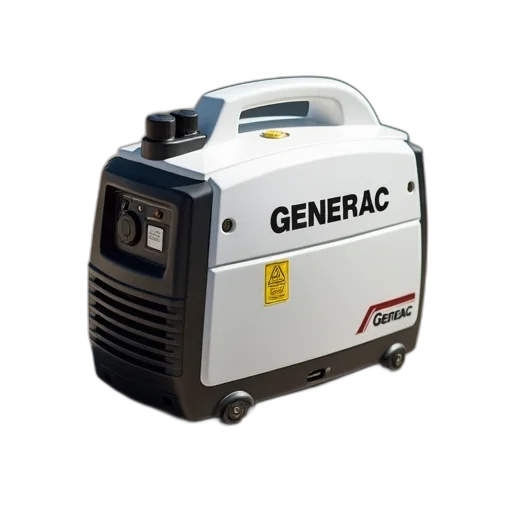 robot, 3d render, white, portable, generator, brand, name, generac transparent PNG cut-out