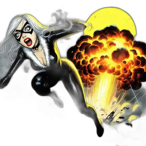 comic book art, concept art, cartoon, fire, image, female, superhero, figure transparent PNG cut-out
