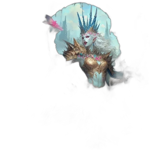 creature, dragon, staff, weapon, concept art, fantasy art, watercolor, 3d render transparent PNG cut-out