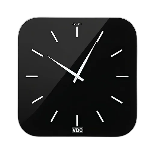 3d render, black, digital, wall, clock, frame, white, display transparent PNG cut-out