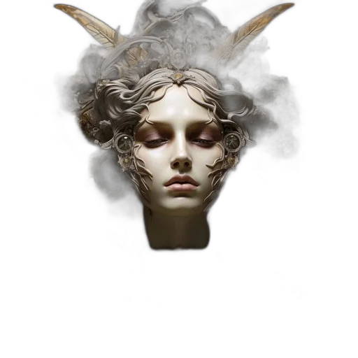 mask, crown, hat, face, fantasy art, concept art, photorealistic, 3d render transparent PNG cut-out