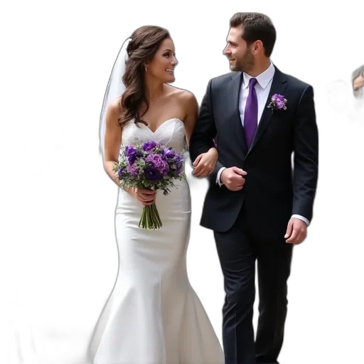 dress, first, image, shows, wedding, scene, bride, groom transparent PNG cut-out