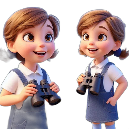 3d render, concept art, cartoon, photorealistic, two, animated, female, characters transparent PNG cut-out