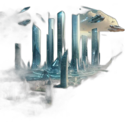 dragon, robot, concept art, fantasy art, 3d render, cyberpunk, fog, outer space transparent PNG cut-out