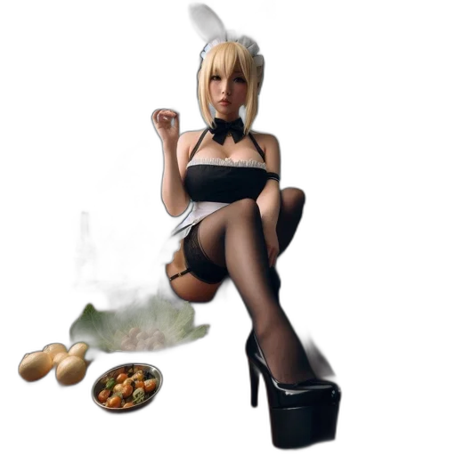 food, dress, concept art, fantasy art, pixel art, 3d render, space, woman transparent PNG cut-out