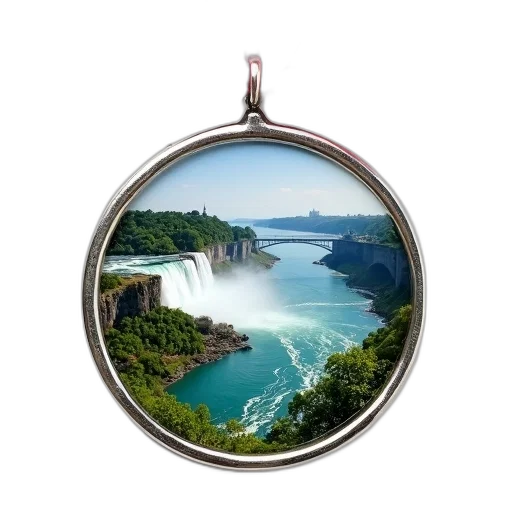 jewelry, photorealistic, silver, pendant, circular, design, featuring, vibrant transparent PNG cut-out