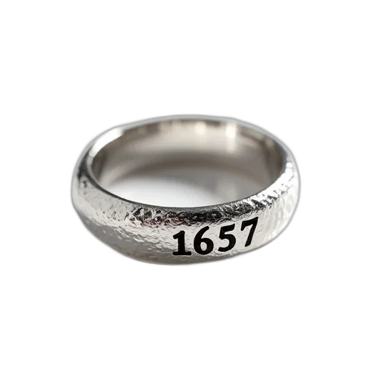 jewelry, close-up, image, silver, ring, textured, surface, number transparent PNG cut-out