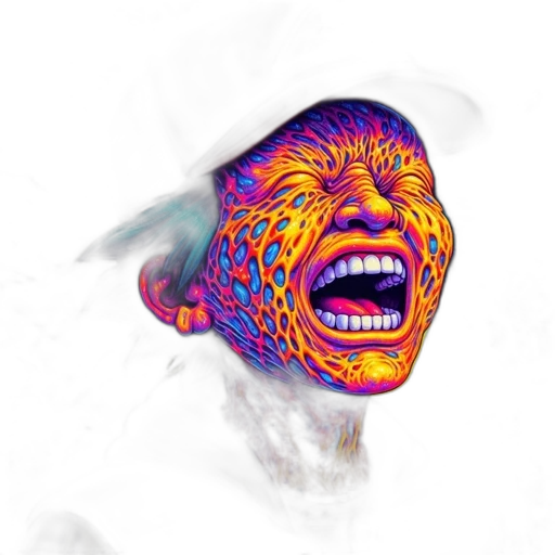 face, mask, creature, hair, 3d render, photorealistic, concept art, watercolor transparent PNG cut-out