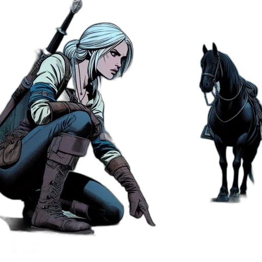 comic book art, concept art, fantasy art, pixel art, dark, blue, earth tones, monochrome transparent PNG cut-out