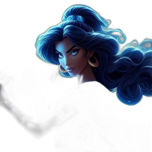 hair, staff, concept art, fantasy art, comic book art, anime, underwater, fire transparent PNG cut-out