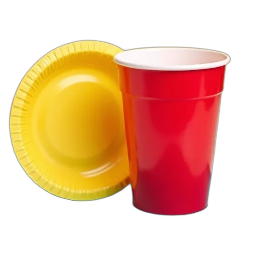 food, bottle, 3d render, red, colorful, plastic, cup, yellow transparent PNG cut-out