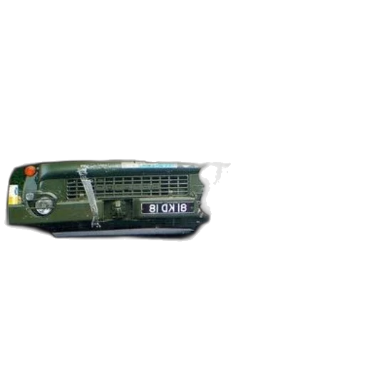 car, 3d render, rearview, mirror, reflects, green, truck, license transparent PNG cut-out