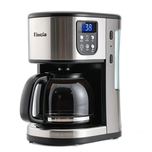 robot, modern, coffee, maker, digital, display, showing, time transparent PNG cut-out