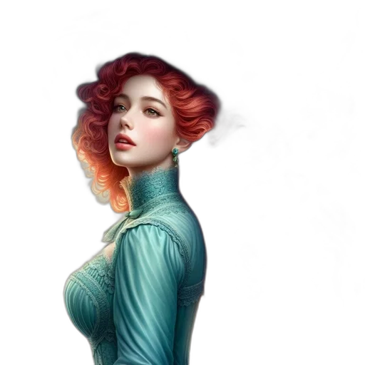 dress, crown, face, staff, fantasy art, photorealistic, concept art, oil painting transparent PNG cut-out