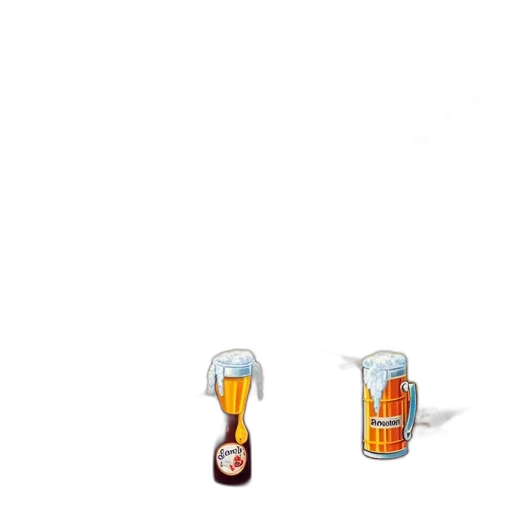 bottle, food, pixel art, concept art, 3d render, fairytale, scene, inebriated transparent PNG cut-out