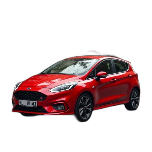 car, 3d render, red, compact, parked, street transparent PNG cut-out