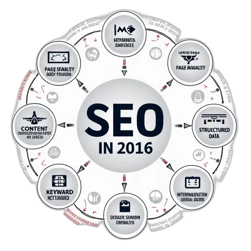 circular, infographic, central, theme, seo, 2016, image, filled transparent PNG cut-out