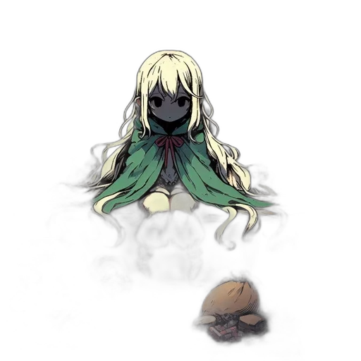 creature, mask, hair, animal, concept art, pixel art, fantasy art, anime transparent PNG cut-out