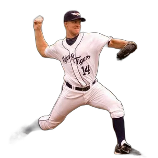 photorealistic, baseball, player, wearing, white, uniform, number, pitching transparent PNG cut-out