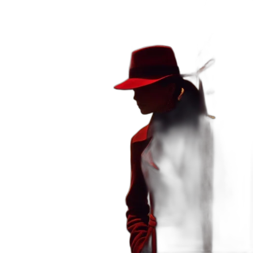 hat, jacket, mask, staff transparent PNG cut-out