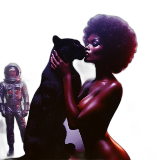 creature, robot, animal, concept art, cyberpunk, outer space, dark, dim transparent PNG cut-out