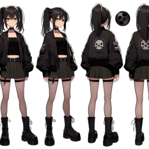 jacket, weapon, staff, concept art, anime, cyberpunk, pixel art, dark transparent PNG cut-out