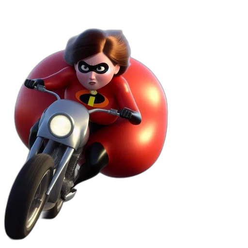 car, 3d render, concept art, photorealistic, elastic, girl, incredibles, rides transparent PNG cut-out
