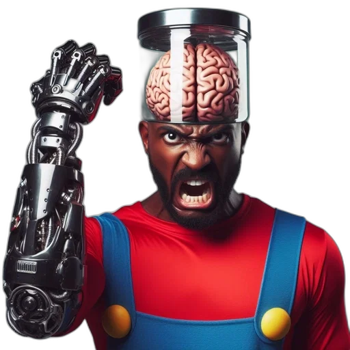 robot, face, mask, creature, concept art, comic book art, 3d render, man transparent PNG cut-out