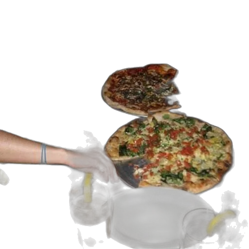 food, weapon, 3d render, photorealistic, concept art, table, several, pizzas transparent PNG cut-out