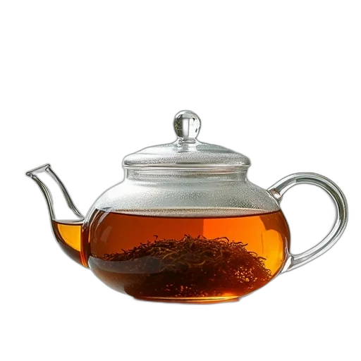 photorealistic, 3d render, glass, teapot transparent PNG cut-out