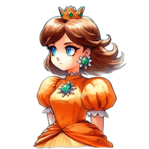 crown, dress, staff, jewelry, pixel art, concept art, fantasy art, anime transparent PNG cut-out