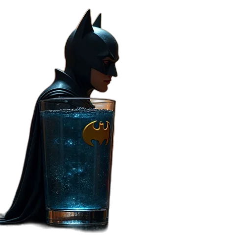 bottle, concept art, 3d render, comic book art, photorealistic, batman, robin, tumbler transparent PNG cut-out