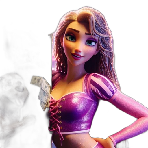 concept art, 3d render, fantasy art, photorealistic, fire, animated, woman, leans transparent PNG cut-out