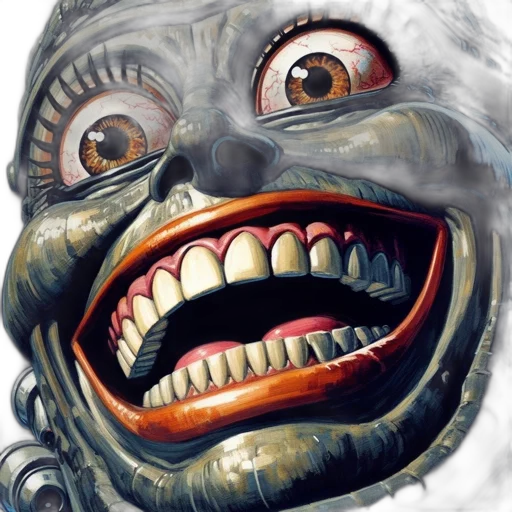 face, creature, mask, robot, concept art, photorealistic, comic book art, 3d render transparent PNG cut-out