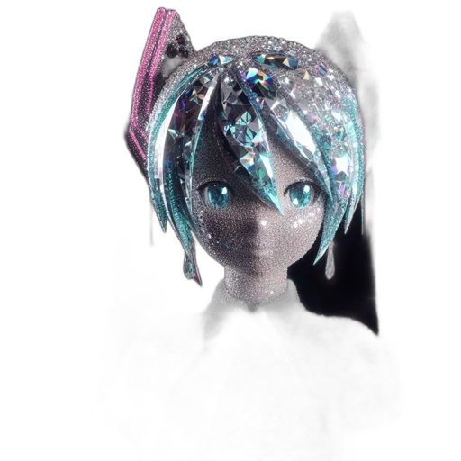 mask, robot, staff, crown, 3d render, concept art, anime, vaporwave transparent PNG cut-out