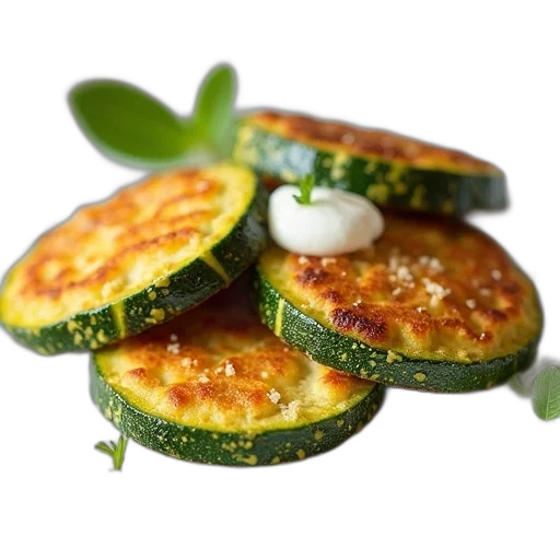 food, zucchini, frittes, yogurt, sauce transparent PNG cut-out