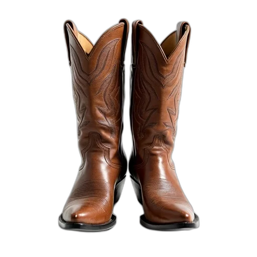 shoes, pair, worn, cowboy, boots, intricate, designs, upper transparent PNG cut-out