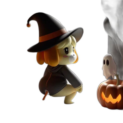 3d render, concept art, fantasy art, fire, animated, figure, witch, costume transparent PNG cut-out