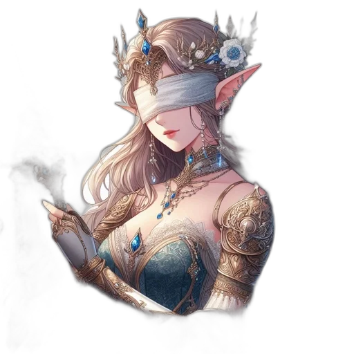 mask, crown, staff, face, fantasy art, concept art, watercolor, anime transparent PNG cut-out