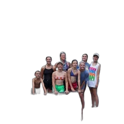 staff, umbrella, 3d render, underwater, group, nine, people, stands transparent PNG cut-out