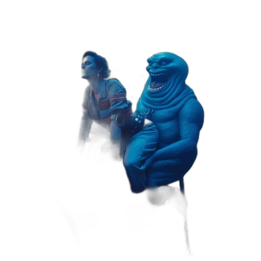 creature, concept art, 3d render, comic book art, pixel art, outer space, underwater, blue transparent PNG cut-out