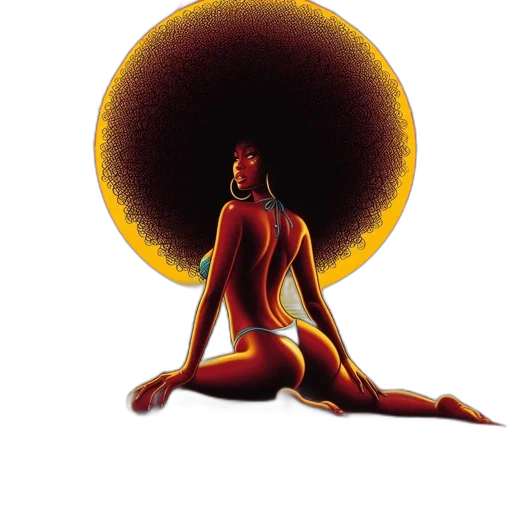 hair, crown, concept art, golden, poster, black, sun, featuring transparent PNG cut-out