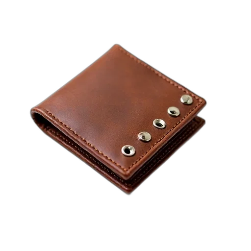 jewelry, 3d render, brown, leather, wallet, textured, surface, series transparent PNG cut-out