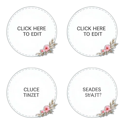 second, image, shows, same, four, white, circular, frames transparent PNG cut-out